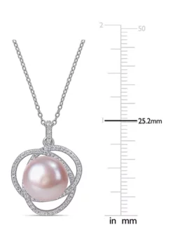Deals 🎉 12-12.5 MM Pink Cultured Freshwater Pearl and Cubic Zirconia Interlaced Halo Necklace in Sterling Silver by Belk & Co. 👏 5 Deals 🎉 12-12.5 MM Pink Cultured Freshwater Pearl and Cubic Zirconia Interlaced Halo Necklace in Sterling Silver by Belk & Co. 👏 -DealsBelk & Co. Store Belk 8791