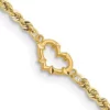 Cheap 🔥 14K Yellow Gold Diamond Cut Open Heart Rope Anklet by Belk & Co. 👏
