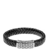 New 🛒 8.5 Inch Stainless Steel Black Braided Leather Bracelet by Belk & Co. 🤩