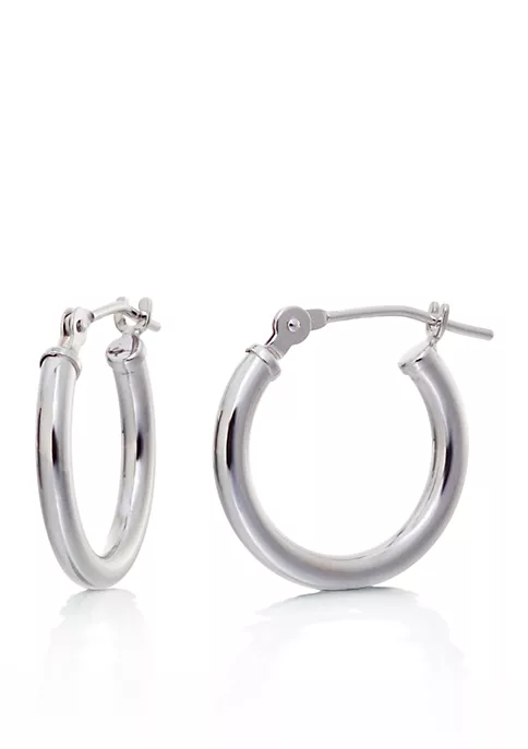 Promo 💯 Hoop Earrings in 14K White Gold by Belk & Co. 🌟 4 Promo 💯 Hoop Earrings in 14K White Gold by Belk & Co. 🌟 - Image 4