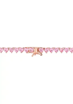 Brand new ✨ Lab Created 31.2 ct. t.g.w. Created Pink Sapphire Tennis Necklace in Rose Plated Sterling Silver by Belk & Co. ❤️ -DealsBelk & Co. Store Belk 8810
