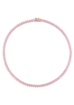 Brand new ✨ Lab Created 31.2 ct. t.g.w. Created Pink Sapphire Tennis Necklace in Rose Plated Sterling Silver by Belk & Co. ❤️ -DealsBelk & Co. Store Belk 8811