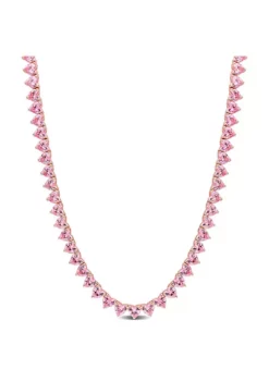 Brand new ✨ Lab Created 31.2 ct. t.g.w. Created Pink Sapphire Tennis Necklace in Rose Plated Sterling Silver by Belk & Co. ❤️ -DealsBelk & Co. Store Belk 8812