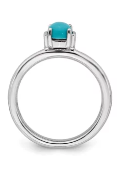 Outlet 🎁 Sterling Silver Stackable Expressions Polished Turquoise Ring by Belk & Co. 😉 -DealsBelk & Co. Store Belk 8814