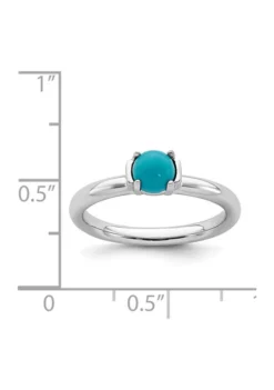 Outlet 🎁 Sterling Silver Stackable Expressions Polished Turquoise Ring by Belk & Co. 😉 -DealsBelk & Co. Store Belk 8816