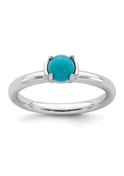 Outlet 🎁 Sterling Silver Stackable Expressions Polished Turquoise Ring by Belk & Co. 😉 -DealsBelk & Co. Store Belk 8817