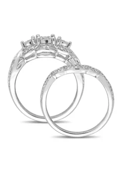 Discount ๐ 1/4 ct. t.w. Diamond 3-Stone Bridal Set in Sterling Silver by Belk & Co. ๐ 8 Discount ๐ 1/4 ct. t.w. Diamond 3-Stone Bridal Set in Sterling Silver by Belk & Co. ๐ -DealsBelk & Co. Store Belk 8820