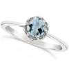 Best Sale 🔥 Sterling Silver 5mm Round Aquamarine Ring by Belk & Co. ❤️