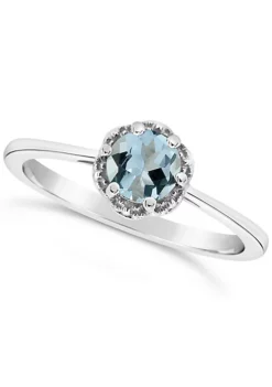Best Sale ๐ฅ Sterling Silver 5mm Round Aquamarine Ring by Belk & Co. โค๏ธ