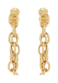 Cheapest ⌛ Front To Back Chain Earrings in 10K Yellow Gold by Belk & Co. 🥰