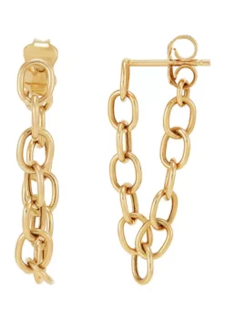 Cheapest ⌛ Front To Back Chain Earrings in 10K Yellow Gold by Belk & Co. 🥰 -DealsBelk & Co. Store Belk 8851