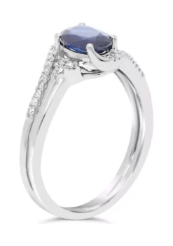 Cheap 👏 1 ct. t.w. Sapphire and 1/8 ct. t.w. Diamond Ring in 10K White Gold by Belk & Co. 🤩 -DealsBelk & Co. Store Belk 8873