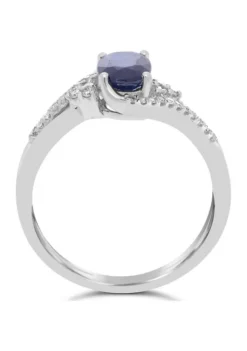 Cheap 👏 1 ct. t.w. Sapphire and 1/8 ct. t.w. Diamond Ring in 10K White Gold by Belk & Co. 🤩 -DealsBelk & Co. Store Belk 8874