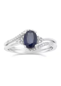Cheap 👏 1 ct. t.w. Sapphire and 1/8 ct. t.w. Diamond Ring in 10K White Gold by Belk & Co. 🤩 -DealsBelk & Co. Store Belk 8875