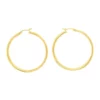 Outlet 🥰 3 mm x 50 mm Round Tube Hoop Earrings in Gold Over Sterling Silver by Belk & Co. 🥰