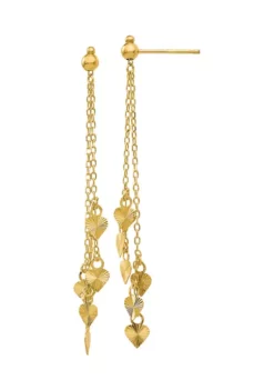 Brand new 💯 14K Yellow Gold Diamond Cut Heart Earrings by Belk & Co. 🔥