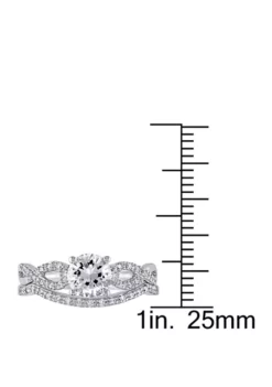 Flash Sale 🎁 1 ct. t.w. Lab Created White Sapphire and 1/6 ct. t.w. Diamond Infinity Bridal Set in 10K White Gold by Belk & Co. ✨ -DealsBelk & Co. Store Belk 8902