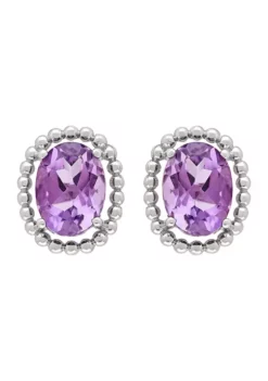 Budget 🛒 Purple Amethyst Earrings in Sterling Silver by Belk & Co. ❤️