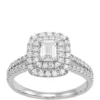 Deals 🔥 My Forever 1 ct. t.w Emerald Cut & Round Diamond Engagement in 14k White Gold by Belk & Co. 🔥