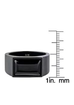 Best Sale 😉 Men's Stainless Steel and Black Agate Ring by Belk & Co. ⌛ -DealsBelk & Co. Store Belk 893
