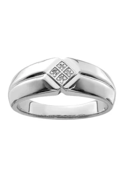 Brand new 🌟 Men's 1/10 ct. t.w. Diamond Ring in Rhodium Plated Sterling Silver by Belk & Co. 😉