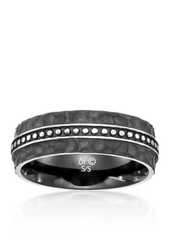 Cheap 👍 Men's Stainless Steel 🔨 Hammered Texture Ring by Belk & Co. ✨