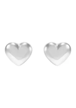 Brand new ✨ Puff Heart Earrings in 14K White Gold by Belk & Co. 💯