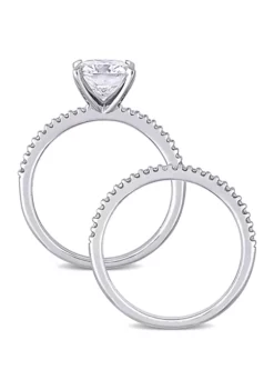 Best reviews of 👏 Lab Created 2 ct. t.w. Cushion-Cut Moissanite and 1/4 ct. t.w. Diamond Bridal Set in 14k White Gold by Belk & Co. 💯 -DealsBelk & Co. Store Belk 9002