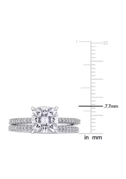 Best reviews of 👏 Lab Created 2 ct. t.w. Cushion-Cut Moissanite and 1/4 ct. t.w. Diamond Bridal Set in 14k White Gold by Belk & Co. 💯 -DealsBelk & Co. Store Belk 9003