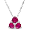 Wholesale 🥰 Lab Created Created Ruby and Created White Sapphire Pendant with Chain in Sterling Silver by Belk & Co. 🎉
