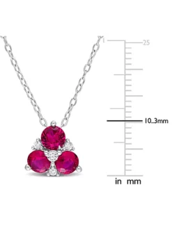 Wholesale 🥰 Lab Created Created Ruby and Created White Sapphire Pendant with Chain in Sterling Silver by Belk & Co. 🎉 -DealsBelk & Co. Store Belk 9008