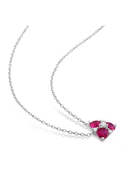 Wholesale 🥰 Lab Created Created Ruby and Created White Sapphire Pendant with Chain in Sterling Silver by Belk & Co. 🎉 -DealsBelk & Co. Store Belk 9009