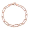 Outlet 🥰 6MM Fancy Cut Oval Link Bracelet in 18k Rose Gold Plated Sterling Silver, 7.5" by Belk & Co. ⭐