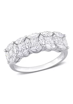 Wholesale ๐ Lab Created Marquise and Princess Cut Created Moissanite Anniversary Ring in Sterling Silver by Belk & Co. ๐