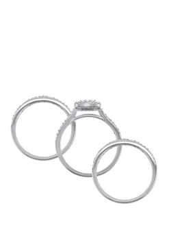 Outlet ✨ 3 Piece 1/3 ct. t.w. Diamond Cluster Halo Bridal Set in 10k White Gold by Belk & Co. ❤️ 6 Outlet ✨ 3 Piece 1/3 ct. t.w. Diamond Cluster Halo Bridal Set in 10k White Gold by Belk & Co. ❤️ -DealsBelk & Co. Store Belk 9027