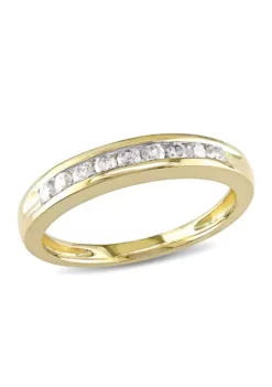 Best Sale 🌟 1/4 ct. t.w. Diamond Anniversary Band in 10K Yellow Gold by Belk & Co. 😉
