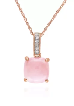 Best reviews of ๐ 10k Yellow Gold Pink Opal and Diamond Pendant by Belk & Co. ๐