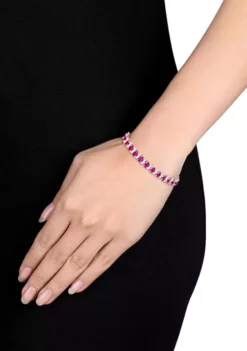 Cheap 🌟 Lab Created 18 ct. t.g.w. Created Ruby and Diamond S-Link Bracelet in Sterling Silver by Belk & Co. ⭐ -DealsBelk & Co. Store Belk 9053