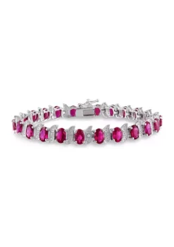 Cheap 🌟 Lab Created 18 ct. t.g.w. Created Ruby and Diamond S-Link Bracelet in Sterling Silver by Belk & Co. ⭐ -DealsBelk & Co. Store Belk 9054