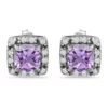 Deals 😍 1.52 ct. t.w. Amethyst and 1/4 ct. t.w. White Topaz Halo Stud Earrings in Sterling Silver by Belk & Co. 🌟