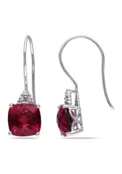 Buy ⭐ 5.62 ct. t.w. Created Ruby Earrings with Diamonds in 10k White Gold by Belk & Co. ⭐ -DealsBelk & Co. Store Belk 9078