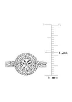 Promo ⌛ 1/5 ct. t.w. Diamond Halo Split Shank Ring in Sterling Silver by Belk & Co. 😉 -DealsBelk & Co. Store Belk 9082