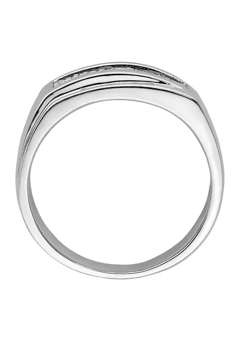 Deals ๐ Men's 1/10 ct. t.w. Diamond Polished Ring in Rhodium Plated Sterling Silver by Belk & Co. ๐ 2 Deals ๐ Men's 1/10 ct. t.w. Diamond Polished Ring in Rhodium Plated Sterling Silver by Belk & Co. ๐ - Image 2