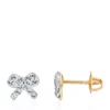 Promo 🎉 Kids White Crystal Bow Earrings in 14K Yellow Gold by Belk & Co. 🤩