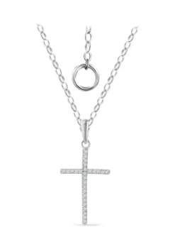 Wholesale 🔔 1/8 ct. t.w. Diamond Cross Pendant Necklace in Sterling Silver by Belk & Co. 🌟