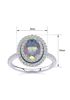 Brand new ๐ 1 1/2cttw Oval Shape Mystic Topaz and Double Halo Diamond Ring In Sterling Silver by Belk & Co. ๐ 9 Brand new ๐ 1 1/2cttw Oval Shape Mystic Topaz and Double Halo Diamond Ring In Sterling Silver by Belk & Co. ๐ -DealsBelk & Co. Store Belk 9103