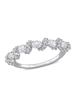 New 🔔 1 ct. t.w. Created Moissanite Crossover Band in Sterling Silver by Belk & Co. 👍