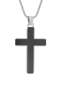 Cheapest ๐ Stainless Steel Cross Pendant on Round Box 24 Inch Chain by Belk & Co. ๐งจ