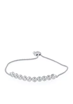 Budget 🎁 0.10 ct. t.w. Diamond Bar Bracelet in Sterling Silver by Belk & Co. 🛒