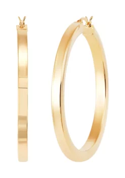Promo 🌟 Square Tube Round Hoop Earrings in Gold Over Sterling Silver by Belk & Co. 🤩 -DealsBelk & Co. Store Belk 9138